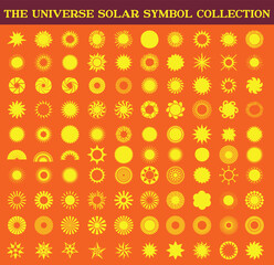 the universe solar energy symbol and pattern collection