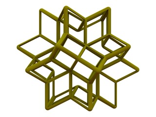 Wireframe Shape Rhombic Hexecontahedron 3D print model