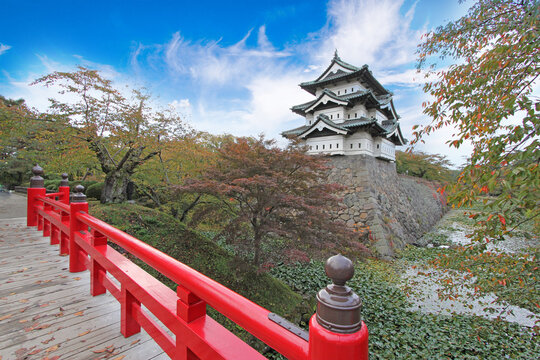 Hirosaki castle in Aomori prefecture, Tohoku, Japan.