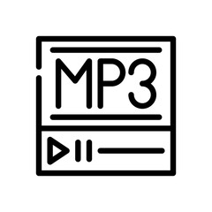 mp3 line icon