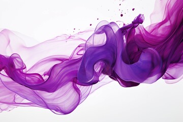 Mysterious Deep Violet and Plum Swirls Forming a Captivating Abstract Shape on white background.