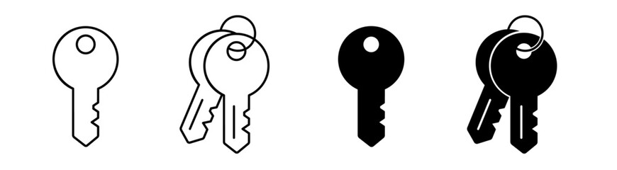 Key icon set. Keys symbol vector illustration	
