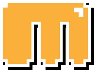 M, pixel bubble bit game fun retro font text glyph