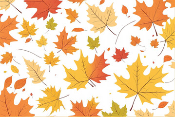 Already yellowed maple leaves in late autumn, forest in late autumn, yellow leaves in water in the rain, late autumn background