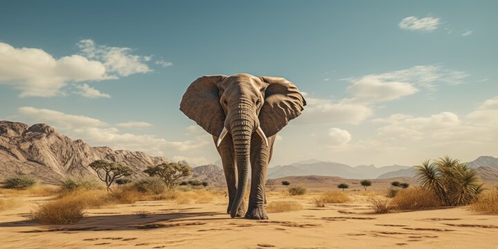 A picture big elephant in wildlife, AI Generative
