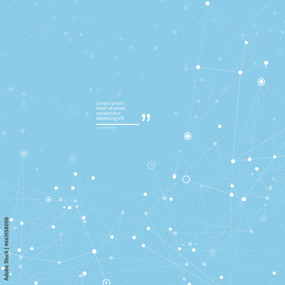 Aufkleber Abstract polygonal design with connecting dots and lines. Network science background
