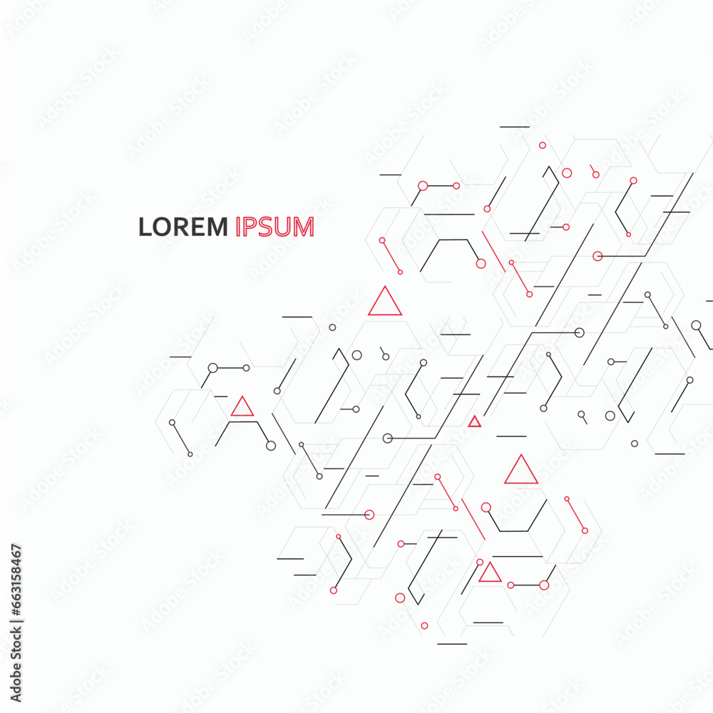 Poster Vector abstract hexagon background. Connect abstract shapes design