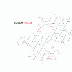 Vector abstract hexagon background. Connect abstract shapes design