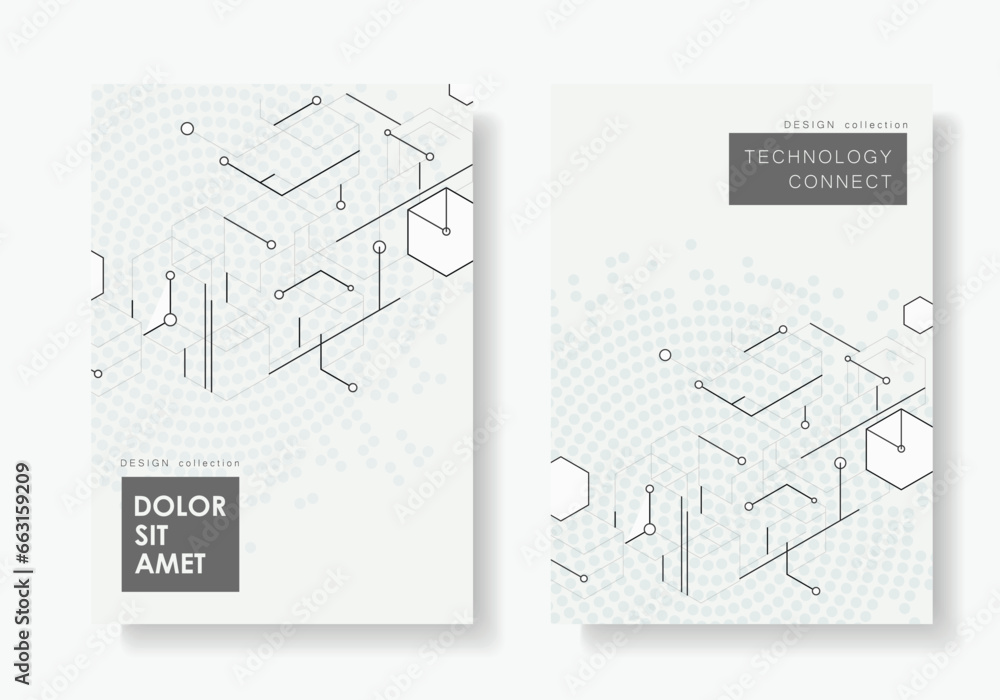 Poster Abstract hexagons pattern on white background. Cover design templates. Geometric elements for modern communications, technology, digital, medicine, science concept. Vector illustration