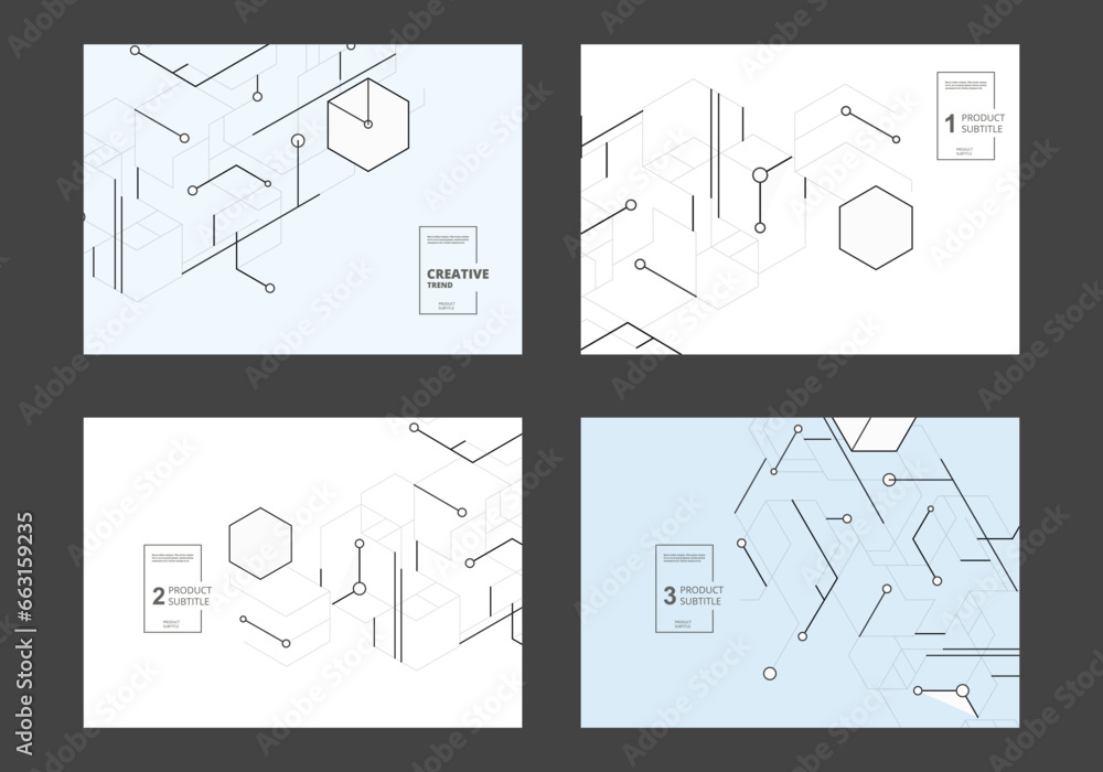 Aufkleber brochure with hexagons abstract pattern and lines and dots. annual report, flyer template, web prese