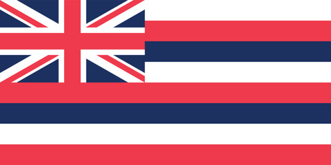 Hawaii official US State flag, pacific ocean, vector illustration
