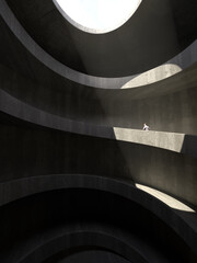 Fototapeta premium a man climbs a spiral path