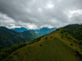 Breathtaking view of the stunning mountain landscape of Kvesheti-Kobi, Georgia