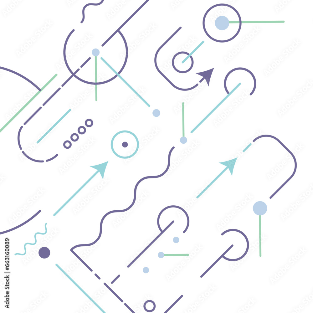 Poster abstract modern geometric background. connect geometry lines and circles and other shapes