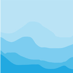 Water Wave Background Design, Abstract Vector Blue Ocean Walpaper Template