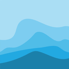 Water Wave Background Design, Abstract Vector Blue Ocean Walpaper Template