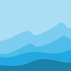 Water Wave Background Design, Abstract Vector Blue Ocean Walpaper Template