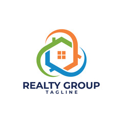 Roofing, Realtor, Real Estate, Unity, Housing Group Logo Vector Illustration. Golden House Logo Design Template with Hexagon or Polygon Luxurious Style. 