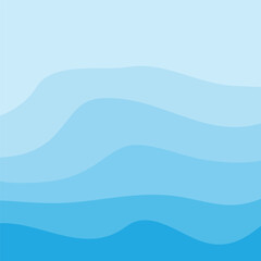 Water Wave Background Design, Abstract Vector Blue Ocean Walpaper Template