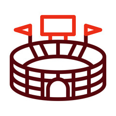 Stadium Thick Line Two Colors Icon Design © IYIKON