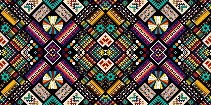 Stunning geometric background.contemporary tribal style seamless pattern.pattern ethnic graphic design print.Henna Mandala.Tribal African Inspired Pattern.carpet,wallpaper,wrapping,embroidery style
