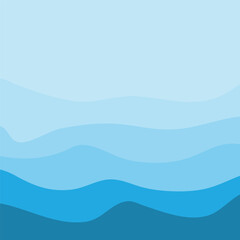 Water Wave Background Design, Abstract Vector Blue Ocean Walpaper Template