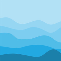 Water Wave Background Design, Abstract Vector Blue Ocean Walpaper Template