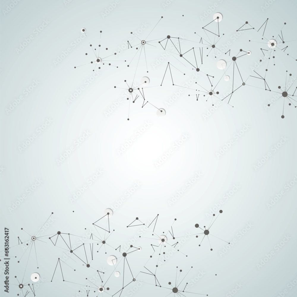 Fototapete vector connect lines and dots. plexus background. banner template for technology