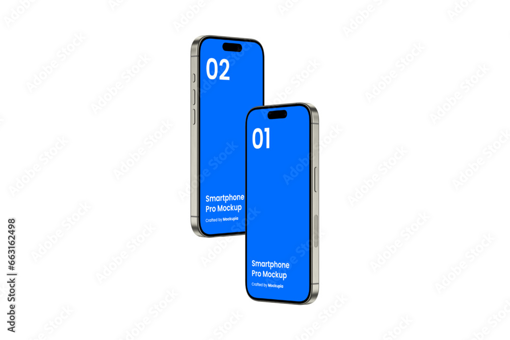 Wall mural smartphone mockup | fully editable file, replaceable screen, separated shadow and background