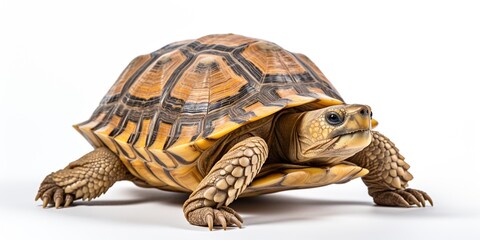 Obraz premium A greek tortoise isolated on white background as transparent