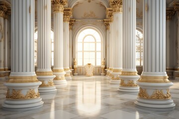 Gold and white luxury pillars.