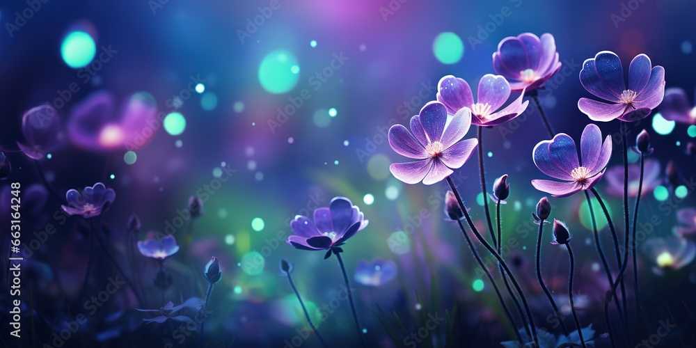 Canvas Prints Floral green blossom space spring beautiful background flowers nature violet copy leaf.