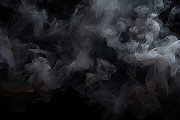Fototapeta premium Abstract smoke moves on a black background. Design element for graphics, dense smoke on black background, AI Generated