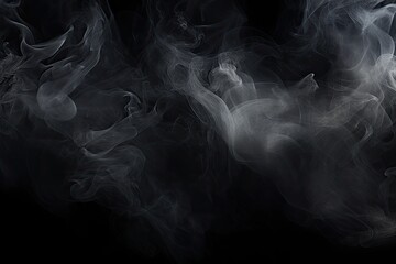 Smoke on a black background. Design element. Abstract texture, dense smoke on black background, AI Generated