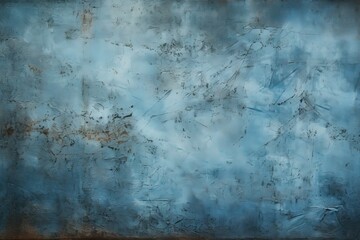 Old grunge blue wall background. Texture of old blue wall with rust, Dirty blue texture, AI Generated