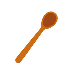 Spoon vector. Wood Spoon on white background.