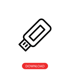 Pendrive icon, vector illustration. Flat design style. vector pendrive icon illustration isolated on white, pendrive icon Eps10.