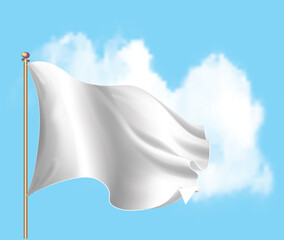 set of realistic blank flags mockup illustration 
