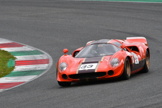 Scarperia, 2 April 2023: Lola T70 Mk III B year 1967 in action during Mugello Classic 2023 at Mugello Circuit in Italy.