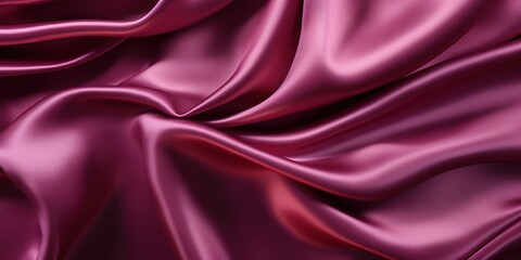 Obraz premium Dark magenta purple silk satin. Soft folds on a shiny fabric. Luxury background with space for design. Banner. Wide. Long. Panoramic. Christmas, Valentine. Flat lay, top view table. Template