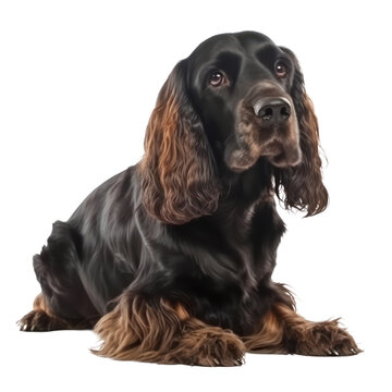 English Cocker Spaniel dog isolated on transparent background,transparency  