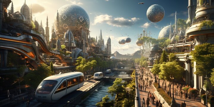 Future street scenario in a smart city
