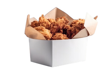 Basket of fried chickens isolated on transparent background,transparency 