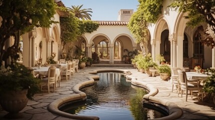 The enchanting courtyard at marriage venue. - obrazy, fototapety, plakaty