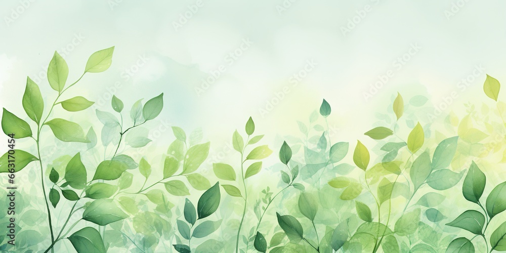 Canvas Prints Green watercolor foliage abstract background.