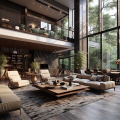 modern house interior design AI Generated 