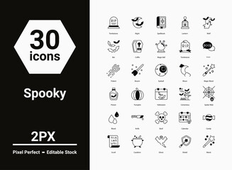 Halloween icons set, spoky, Halloween, blood, magic, etc