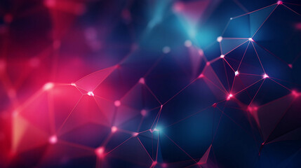 Blue and red geometric abstract technology and business background