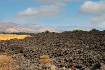 Etna Quota 1000. Catania - Sicilia - Italia - Colata lavica raffreddata