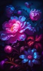 Fototapeta na wymiar abstract background with flowers